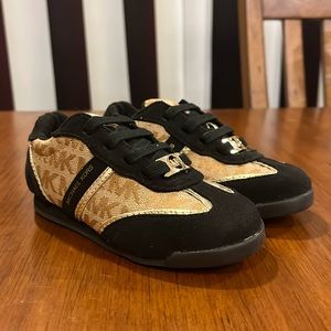 Michael Kors Alexia Shoes Sneakers new black tan Toddlers Girls Size 7
